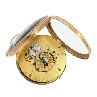 French gold verge with enamel painting scene Circa 1795