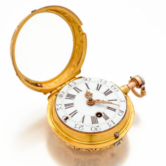 French 20 carat gold quarter repeating verge watch Circa 1735