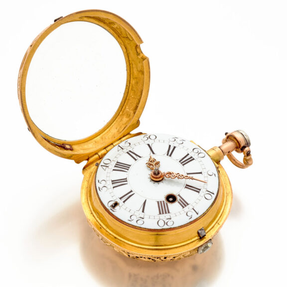 French 20 carat gold quarter repeating verge watch Circa 1735 French 20 carat gold quarter repeating verge watch Circa 1735