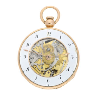 French gold quarter repeater with skeletonized dial Circa 1810