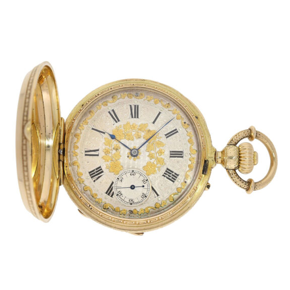 Swiss gold watch with pivoted detent escapement Circa 1860