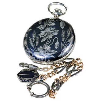 Swiss decorative silver open faced pocket watch Circa 1905