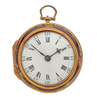 English gilt copper verge in tortoiseshell pair cases Circa 1760