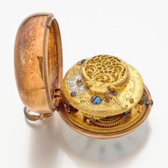English gilt-copper verge in tortoiseshell pair cases Circa 1760