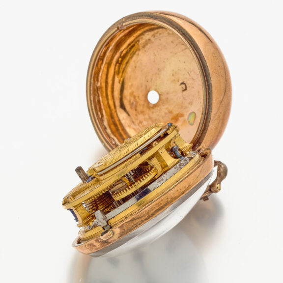English gilt-copper verge in tortoiseshell pair cases Circa 1760 English gilt-copper verge in tortoiseshell pair cases Circa 1760