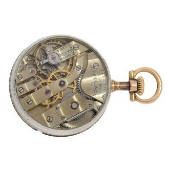 Unique Swiss 18k gold watch with enamel painting Circa 1887 Unique Swiss 18k gold watch with enamel painting Circa 1887