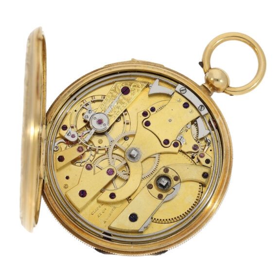 Swiss gold repeater with historical military scene Circa 1846 Swiss gold repeater with historical military scene Circa 1846