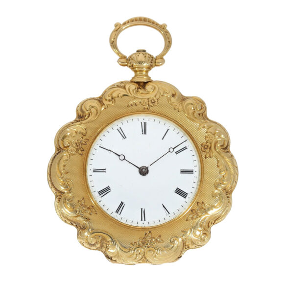 Swiss 18 Carat gold lady's watch with curved case Circa 1840