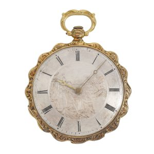 French gold Lepine with rare engraved dial Circa 1825