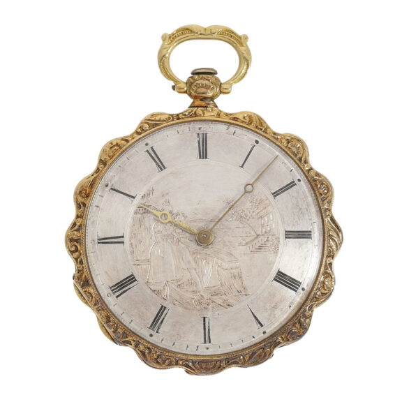 French gold Lepine with rare engraved dial Circa 1825