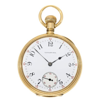 Swiss 18k gold open faced watch in original box Circa 1905