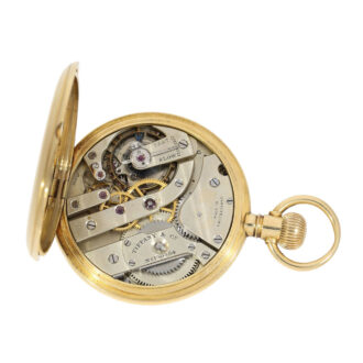 Swiss 18k gold open faced watch in original box Circa 1905
