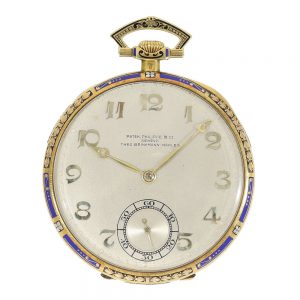 Swiss 18k gold and enamel Art Deco dress watch Circa 1925