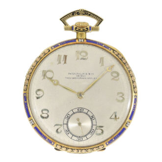 Swiss 18k gold and enamel Art Deco dress watch Circa 1925