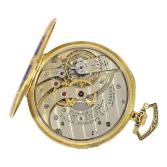 Swiss 18k gold and enamel Art Deco dress watch Circa 1925