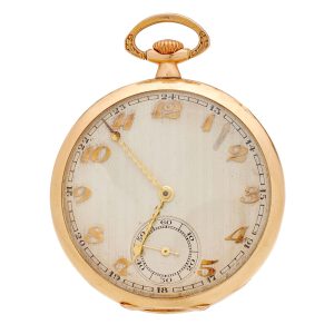 Swiss 14 carat gold keyless wind Art Deco watch Circa 1930