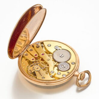 Swiss 14 carat gold keyless wind Art Deco watch Circa 1930