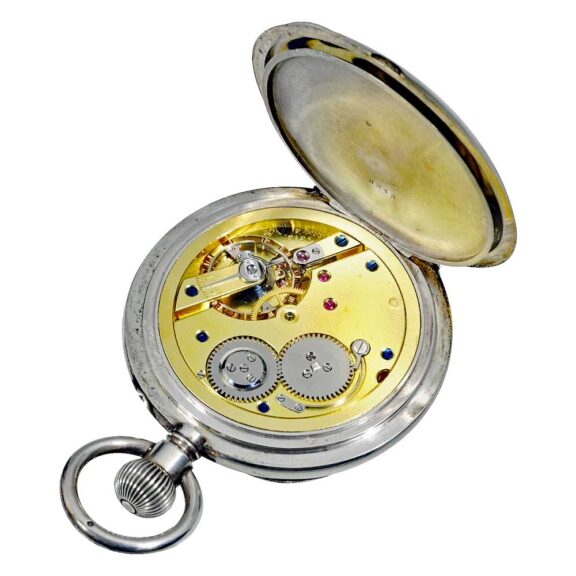 French silver open faced lever deck watch Circa 1890. French silver open faced lever deck watch Circa 1890.