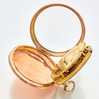 Rare 8K gold date watch with visible balance Circa 1800