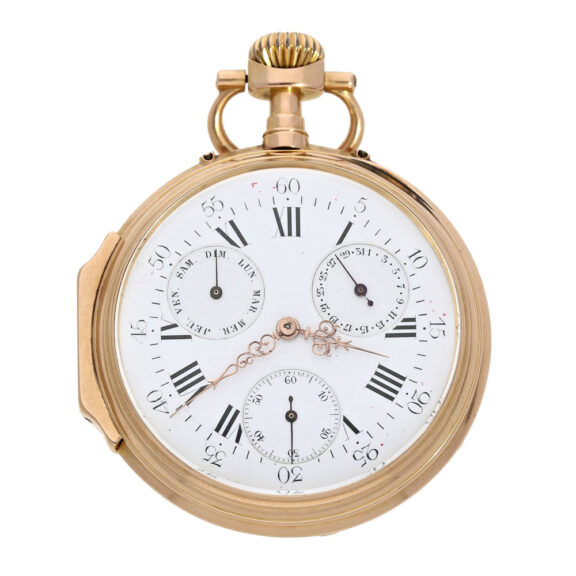 Pink 18k gold Louis XV Lepine watch with calendar Circa 1870
