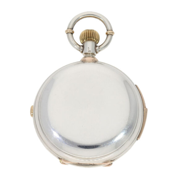 Swiss silver minute repeating watch with chronograph Circa 1880 Swiss silver minute repeating watch with chronograph Circa 1880