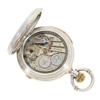 Swiss silver minute repeating watch with chronograph Circa 1880