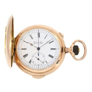 Swiss pink gold minute repeater with chronograph Circa 1910