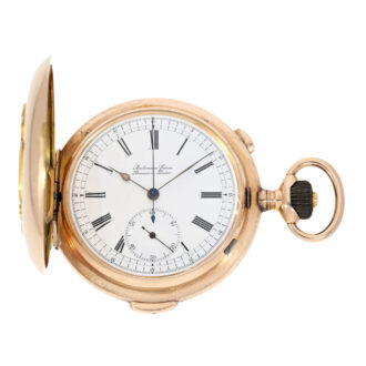 Swiss pink gold minute repeater with chronograph Circa 1910 Swiss pink gold minute repeater with chronograph Circa 1910