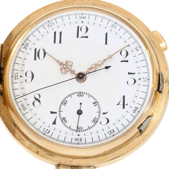 Swiss gold repeating chronograph pocket watch Circa 1900 Swiss gold repeating chronograph pocket watch Circa 1900