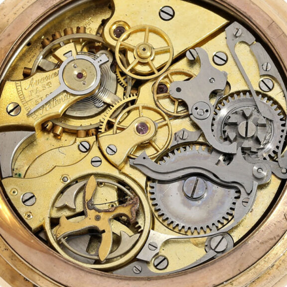 Swiss gold repeating chronograph pocket watch Circa 1900 Swiss gold repeating chronograph pocket watch Circa 1900