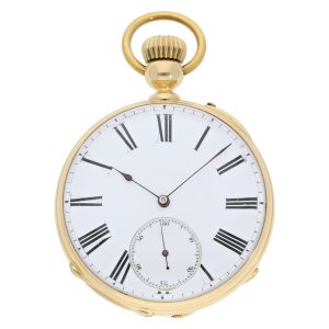 Swiss gold watch with pivoted detent escapement Circa 1860