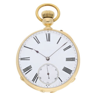 Swiss gold watch with pivoted detent escapement Circa 1860