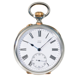 French silver deck watch with original box Circa 1900.