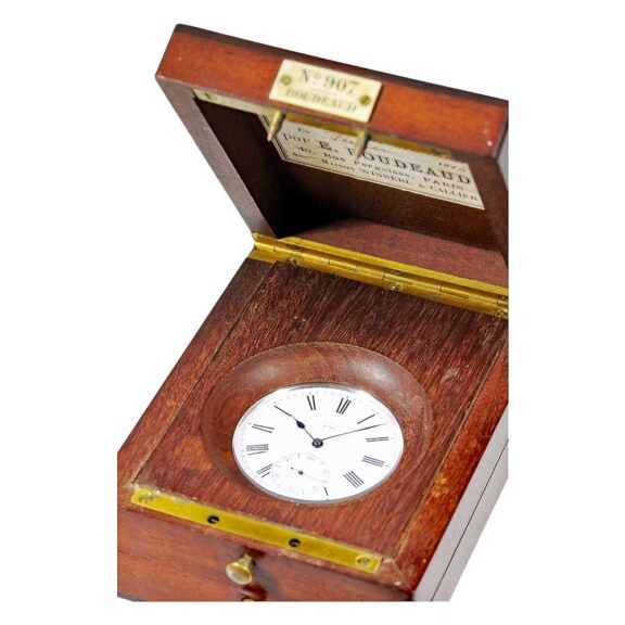 French silver deck watch with original box Circa 1900. French silver deck watch with original box Circa 1900.