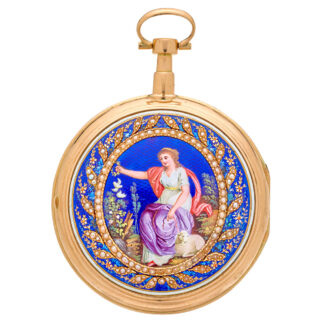 Beautifully decorated gold French virgule watch Circa 1790