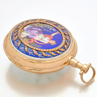 Beautifully decorated gold French virgule watch Circa 1790