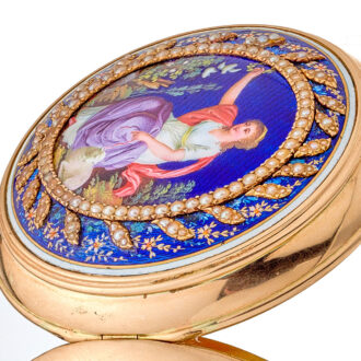 Beautifully decorated gold French virgule watch Circa 1790