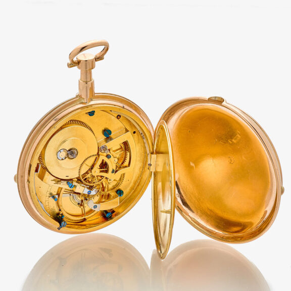Beautifully decorated gold French virgule watch Circa 1790 Beautifully decorated gold French virgule watch Circa 1790