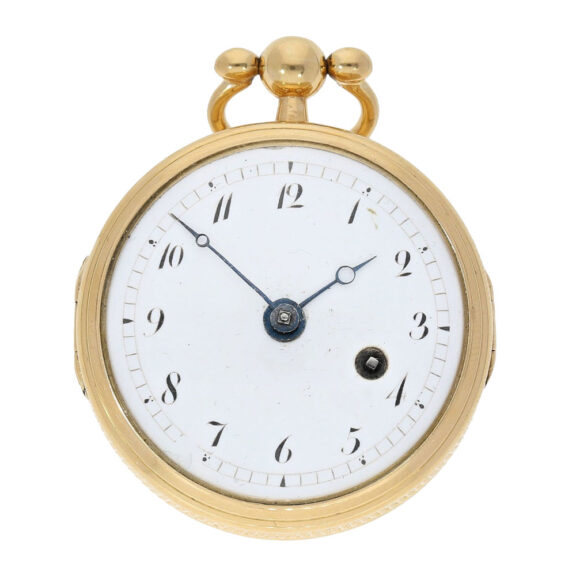 French gold astronomical verge with double-sided dial Circa 1780 French gold astronomical verge with double-sided dial Circa 1780
