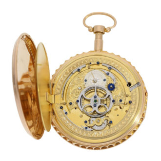 French pink gold minute repeating verge watch Circa 1820