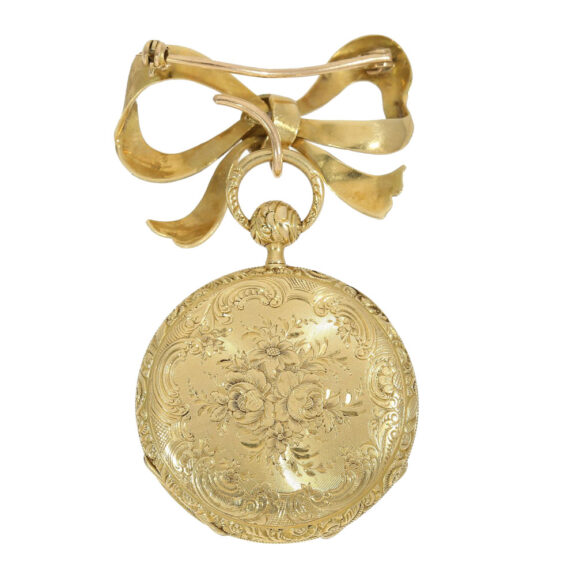 Swiss gold quarter repeating brooch/pocket watch Circa 1830