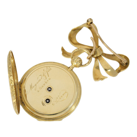 Swiss gold quarter repeating brooch/pocket watch Circa 1830 Swiss gold quarter repeating brooch/pocket watch Circa 1830