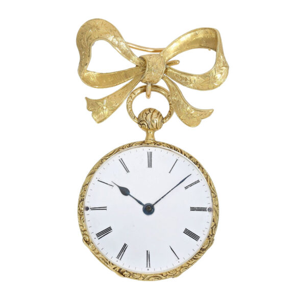 Swiss gold quarter repeating brooch/pocket watch Circa 1830 Swiss gold quarter repeating brooch/pocket watch Circa 1830