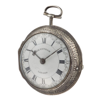 An verge pocket watch in repousse silver pair cases Circa 1789 An verge pocket watch in repousse silver pair cases Circa 1789