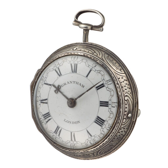 An verge pocket watch in repousse silver pair cases Circa 1789 An verge pocket watch in repousse silver pair cases Circa 1789