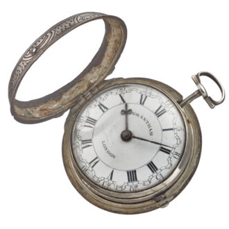 An verge pocket watch in repousse silver pair cases Circa 1789 An verge pocket watch in repousse silver pair cases Circa 1789
