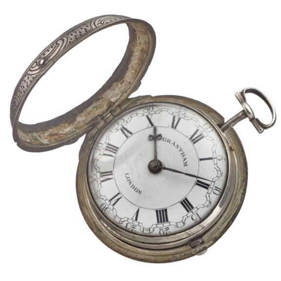 An verge pocket watch in repousse silver pair cases Circa 1789 An verge pocket watch in repousse silver pair cases Circa 1789