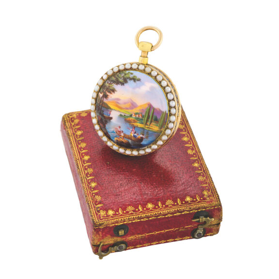 Swiss gold and enamel repeating cylinder watch Circa 1816 Swiss gold and enamel repeating cylinder watch Circa 1816