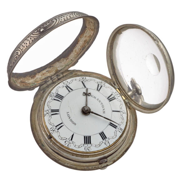 An verge pocket watch in repousse silver pair cases Circa 1789 An verge pocket watch in repousse silver pair cases Circa 1789