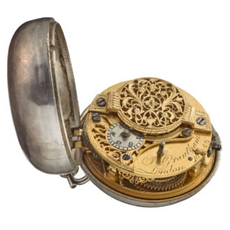 An verge pocket watch in repousse silver pair cases Circa 1789 An verge pocket watch in repousse silver pair cases Circa 1789
